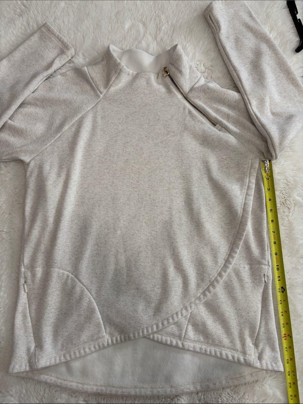 ATHLETA,Size XL,Cozy Off-White Quarter Zip Pullover - Picture 13 of 15